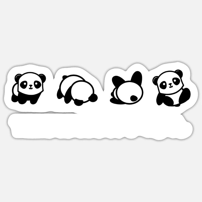 This Is How I Roll Panda Somersault Roll - Sticker size S (10 x 10 cm) - white matte