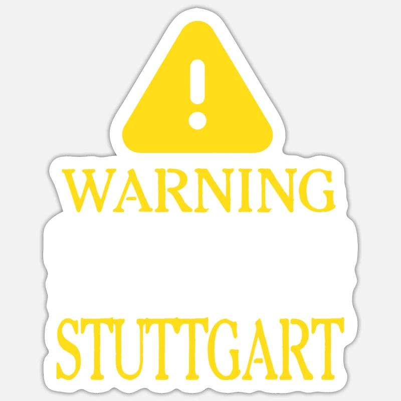 ATTENTION!: Stuttgart Sticker taille S (10 x 10 cm)