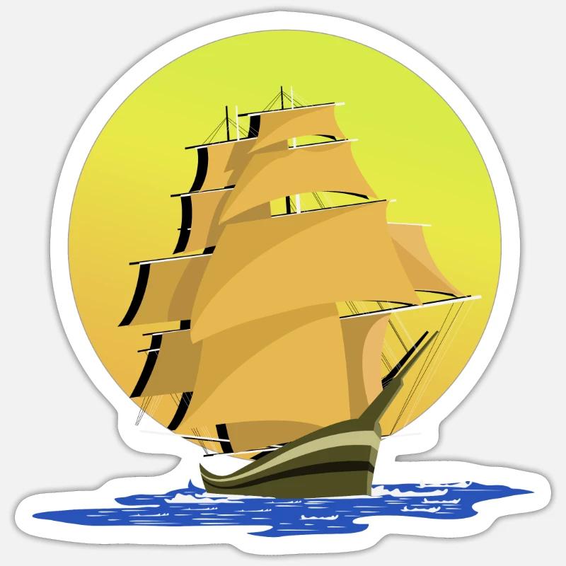Schifffahrt - Sticker Größe S (10 x 10 cm) - Mattweiß