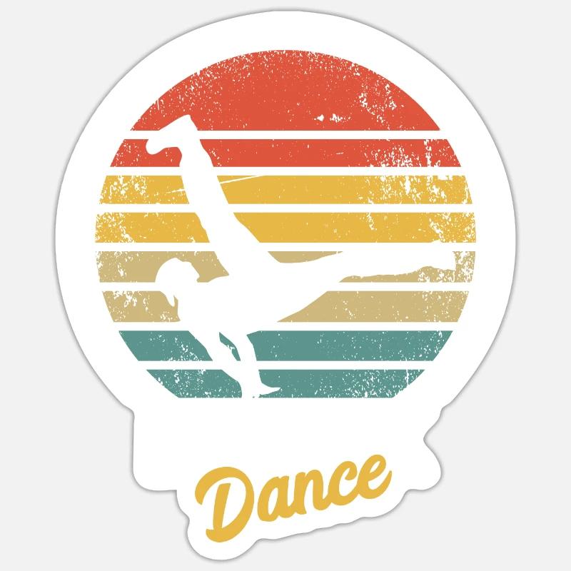 Rétro breakdance bboying cadeau je breakdance - Sticker taille S (10 x 10 cm) - blanc mat