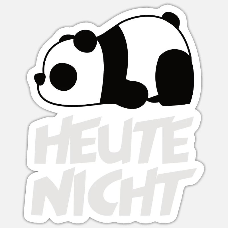 Pas panda aujourd’hui - Sticker taille S (10 x 10 cm) - blanc mat