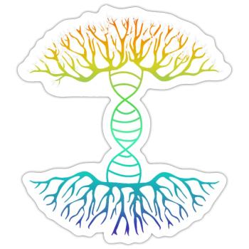 DNA family tree - Sticker size S (10 x 10 cm) - white matte - Front