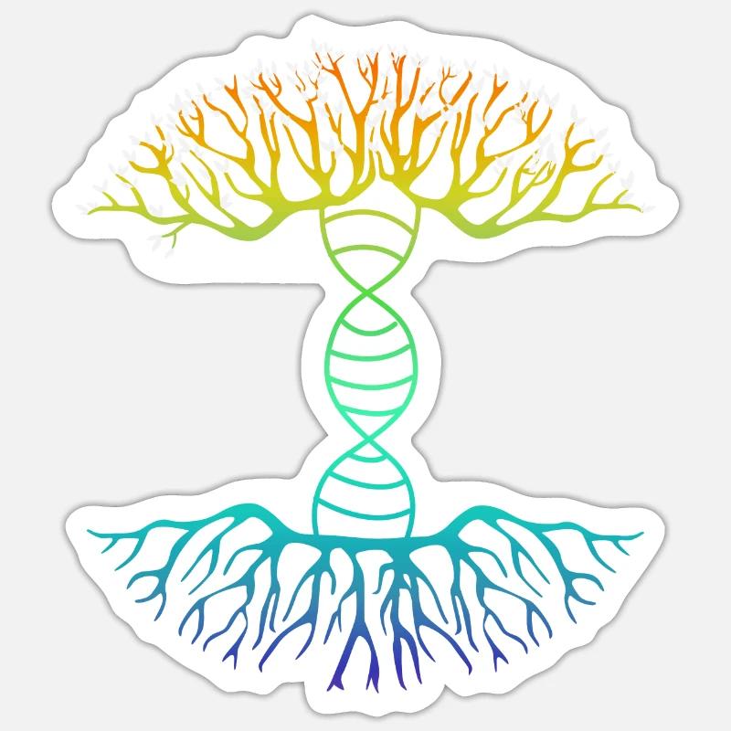 DNA Stammbaum - Sticker Größe S (10 x 10 cm) - Mattweiß