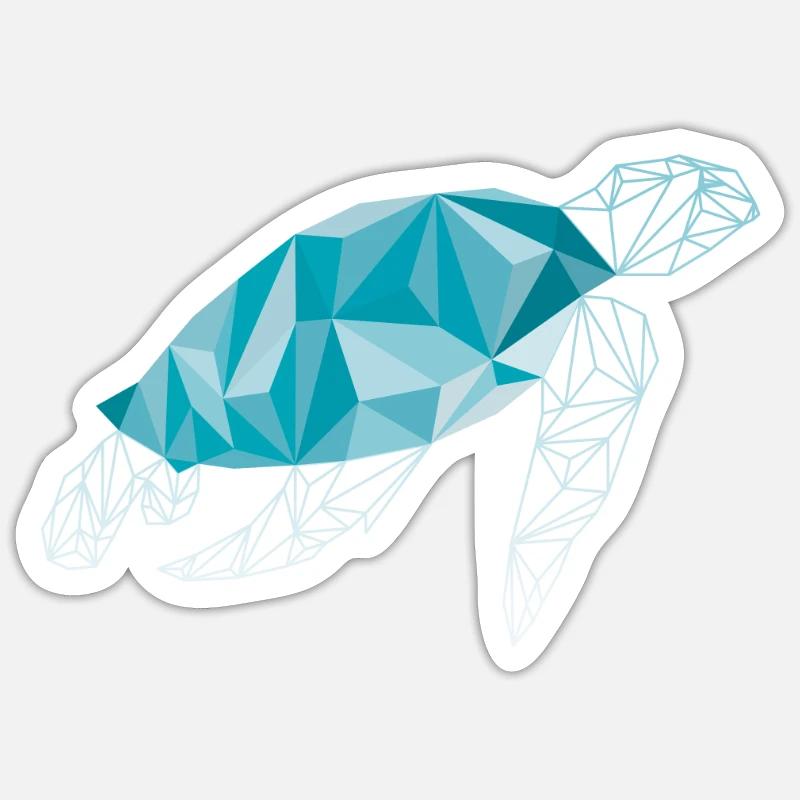 Turtle polygon - Sticker size S (10 x 10 cm) - white matte