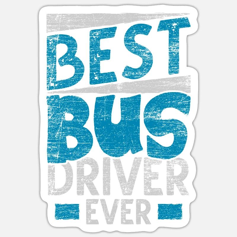 bus driver - Sticker size S (10 x 10 cm) - white matte