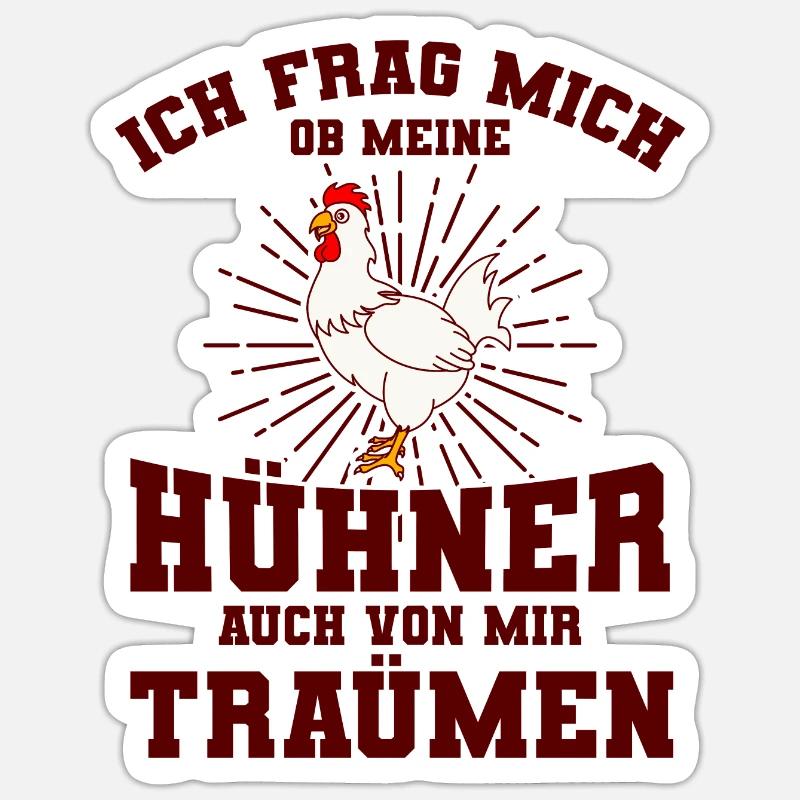 Hühner - Sticker Größe S (10 x 10 cm) - Mattweiß
