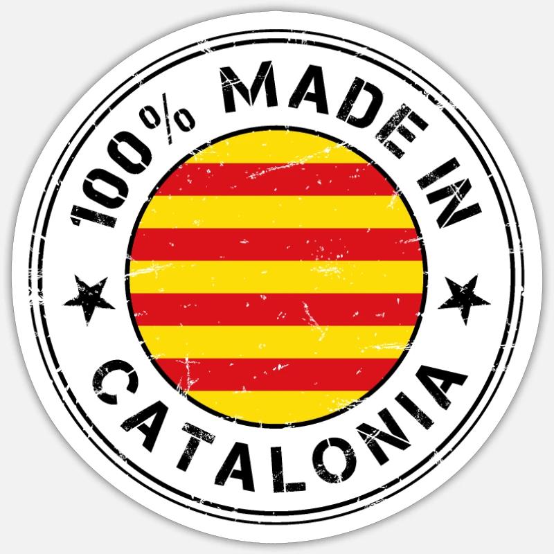 Fabriqué en Catalogne drapeau catalan drapeau Sticker taille S (10 x 10 cm)