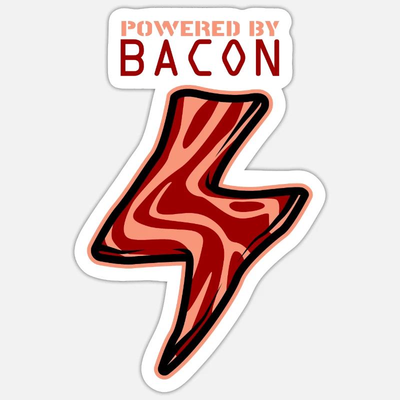 Propulsé par Bacon - Sticker taille S (10 x 10 cm) - blanc mat