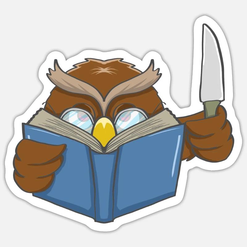 Lesen Eule Buchfans Lieblings Hobby Geschenk Sticker Größe S (10 x 10 cm)