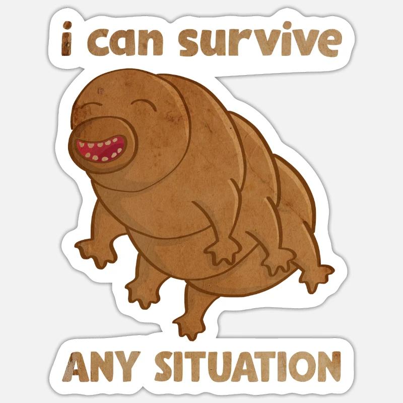 Bärtierchen Mikrobiologe Tardigrade Geschenk Sticker Größe S (10 x 10 cm)