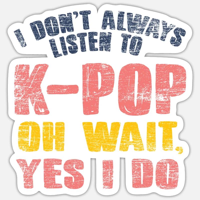 K-Pop - Sticker taille S (10 x 10 cm) - blanc mat