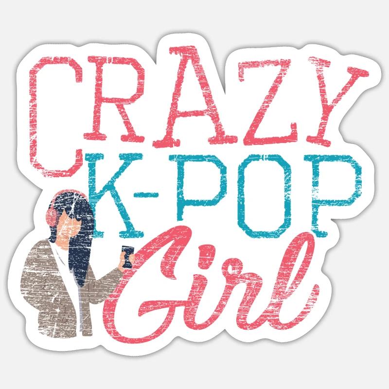 K-POP - Sticker taille S (10 x 10 cm) - blanc mat