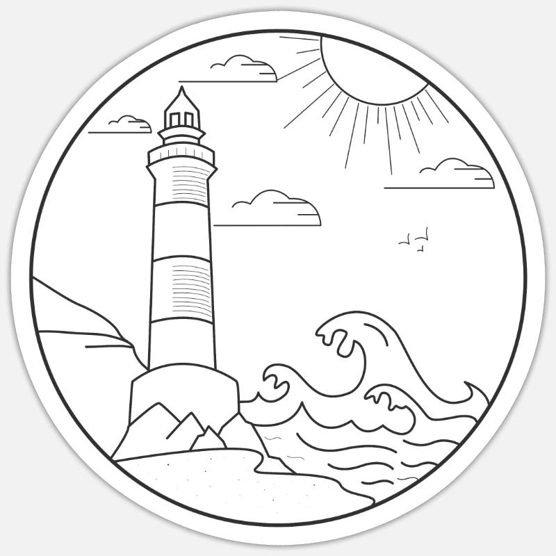 lighthouse - Sticker size S (10 x 10 cm) - white matte