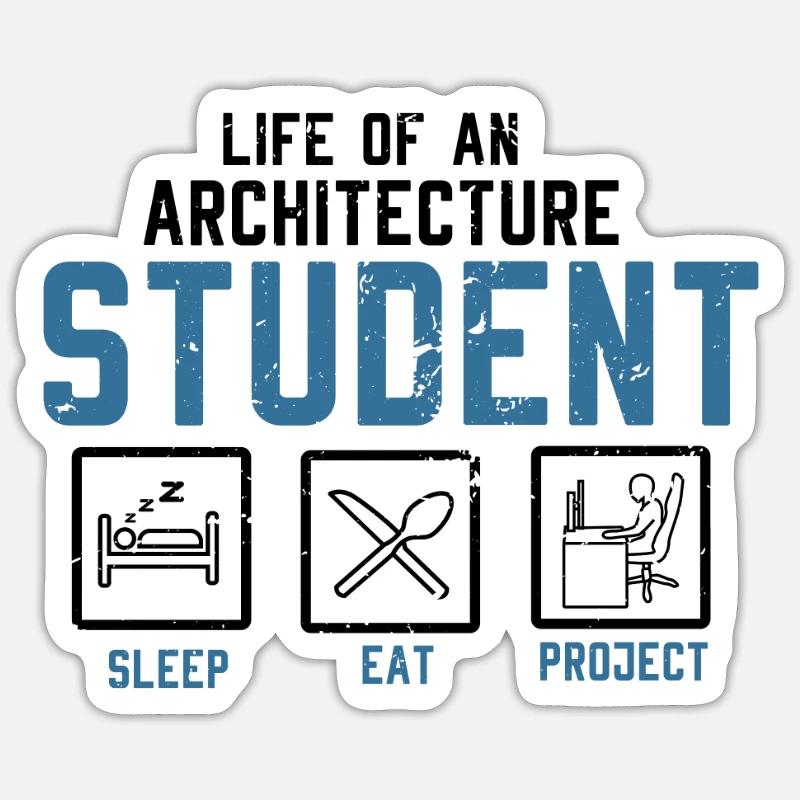 architect - Sticker size S (10 x 10 cm) - white matte