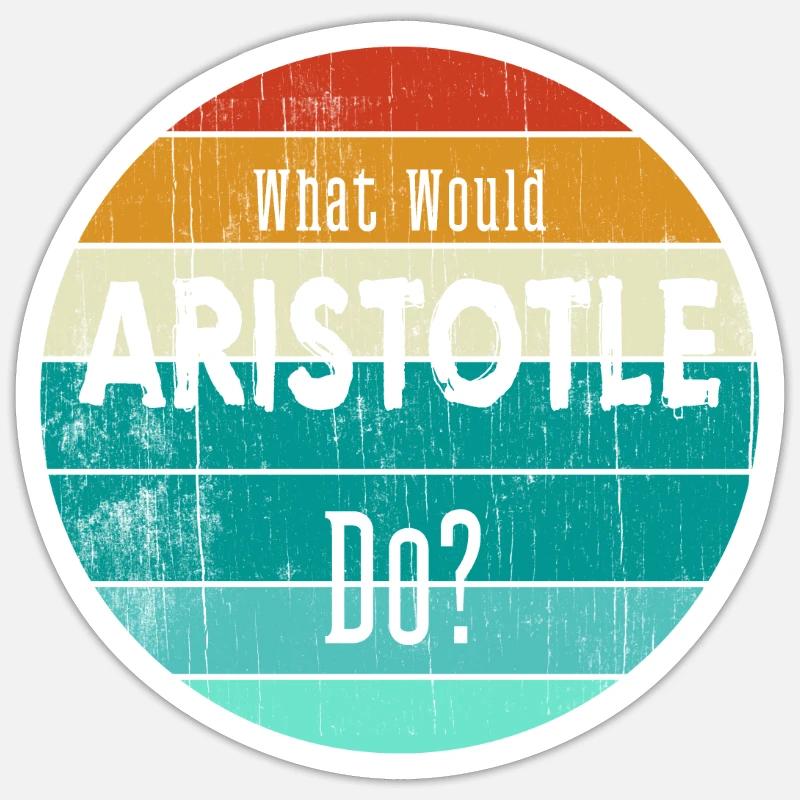 what would aristotle do - Sticker size S (10 x 10 cm) - white matte