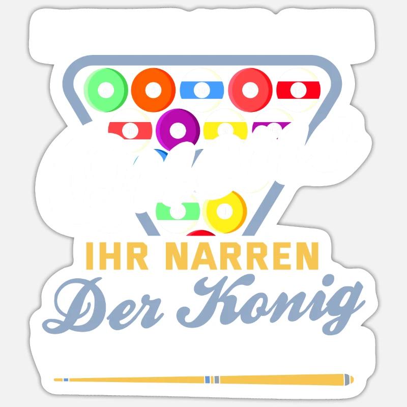 Lustig Spruch Billard Queue Billardkugel Geschenk - Sticker Größe S (10 x 10 cm) - Mattweiß
