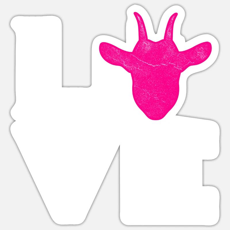 Chèvre amour billy chèvre - Sticker taille S (10 x 10 cm) - blanc mat