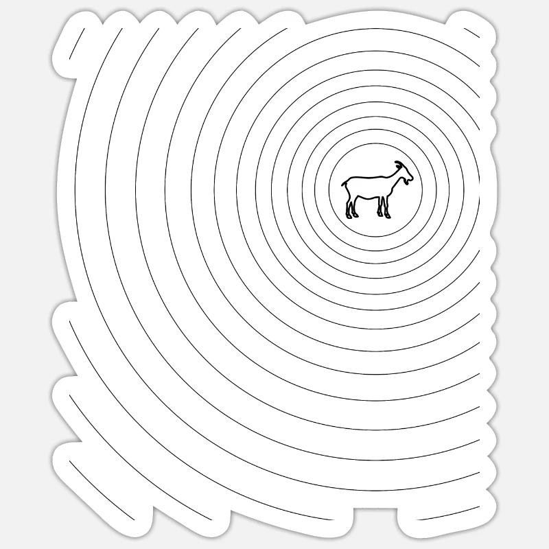 Chèvre bouc bouc vagues Sticker taille S (10 x 10 cm)