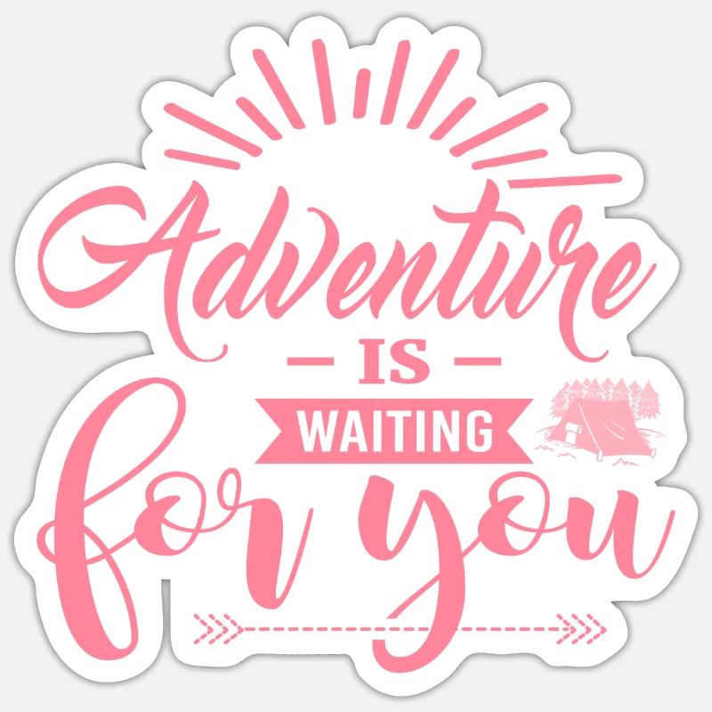L’aventure vous attend pw - Sticker taille S (10 x 10 cm) - blanc mat