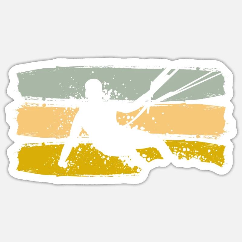 Kitesurf Kitesurf - Sticker taille S (10 x 10 cm) - blanc mat