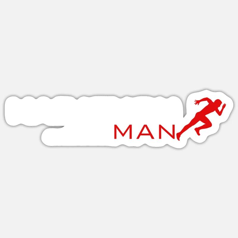 Marathon Man - Mann - Sticker Größe S (10 x 10 cm) - Mattweiß