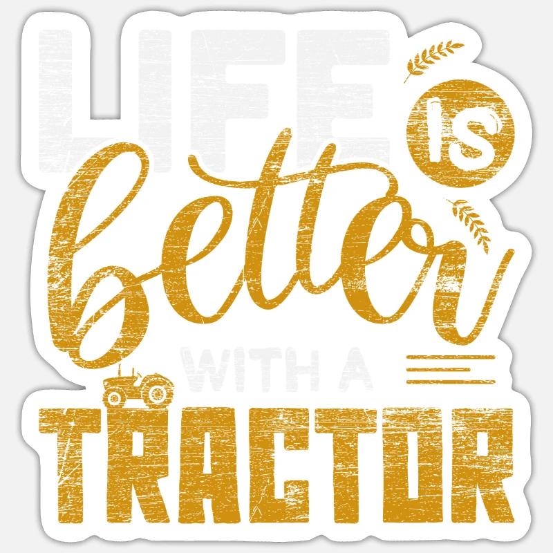 Traktor - Sticker Größe S (10 x 10 cm) - Mattweiß