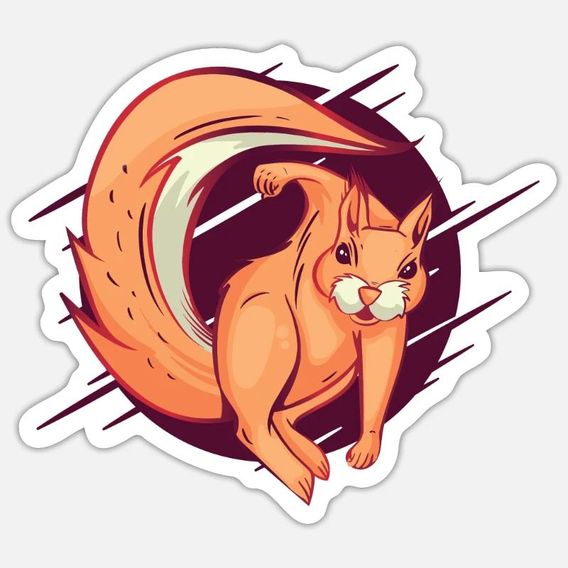 Aggressives Eichhörnchen mit Haken Faustschlag - Sticker Größe S (10 x 10 cm) - Mattweiß