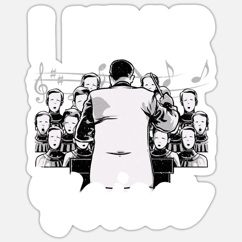 Chor Ich Höre Stimmen Chorleiter Dirigent - Sticker Größe S (10 x 10 cm) - Mattweiß