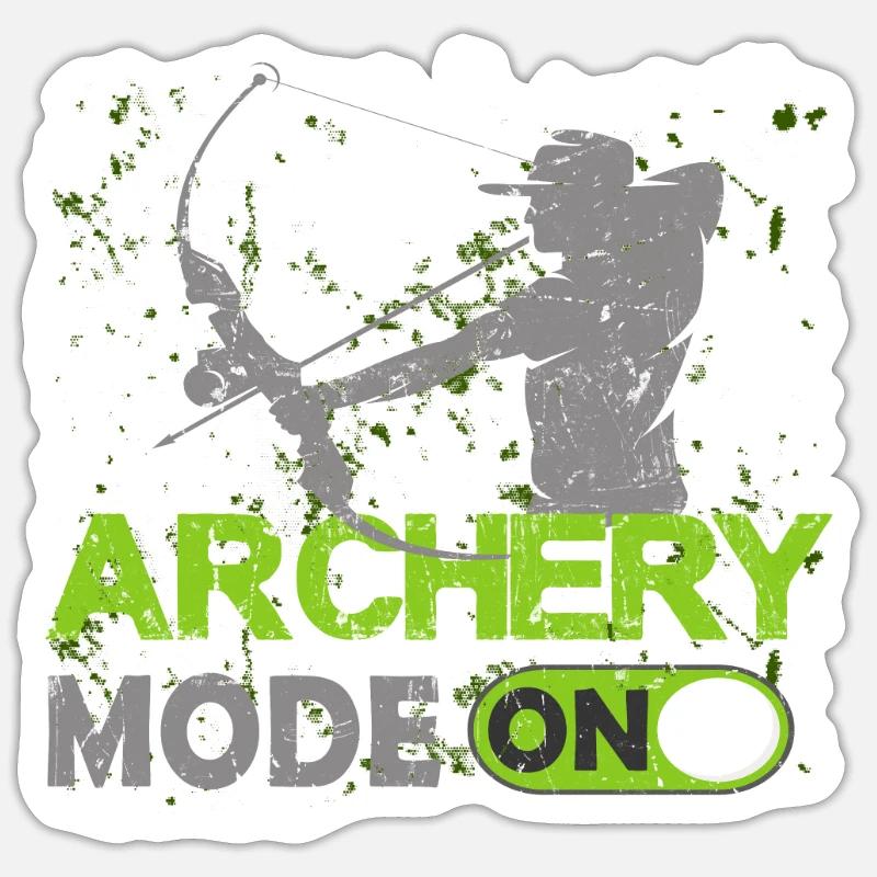 Archery Mode Bogenschießen Geschenk - Sticker Größe S (10 x 10 cm) - Mattweiß