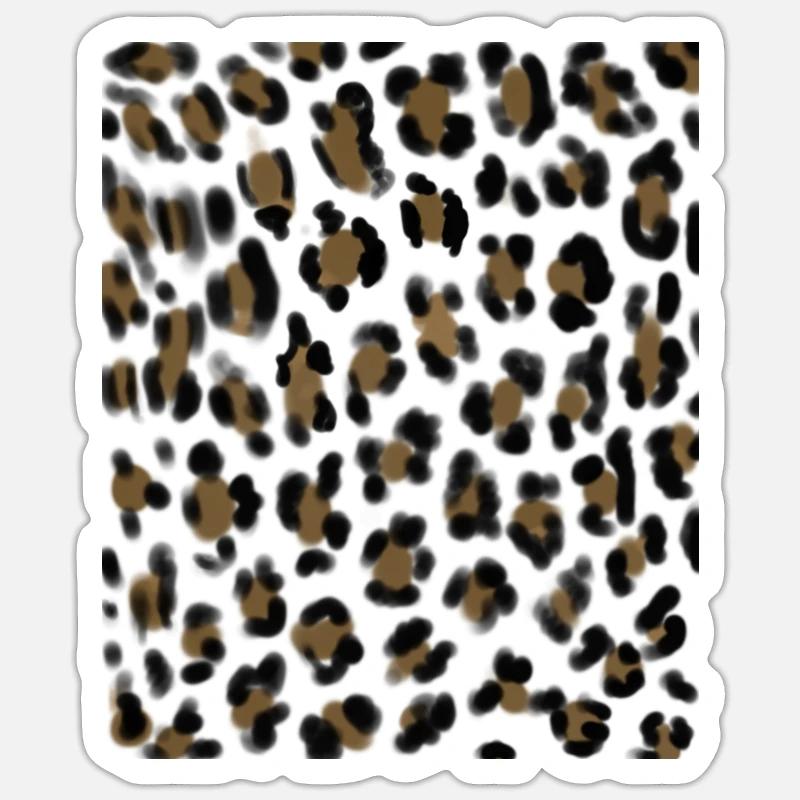 Costume de léopard - Sticker taille S (10 x 10 cm) - blanc mat