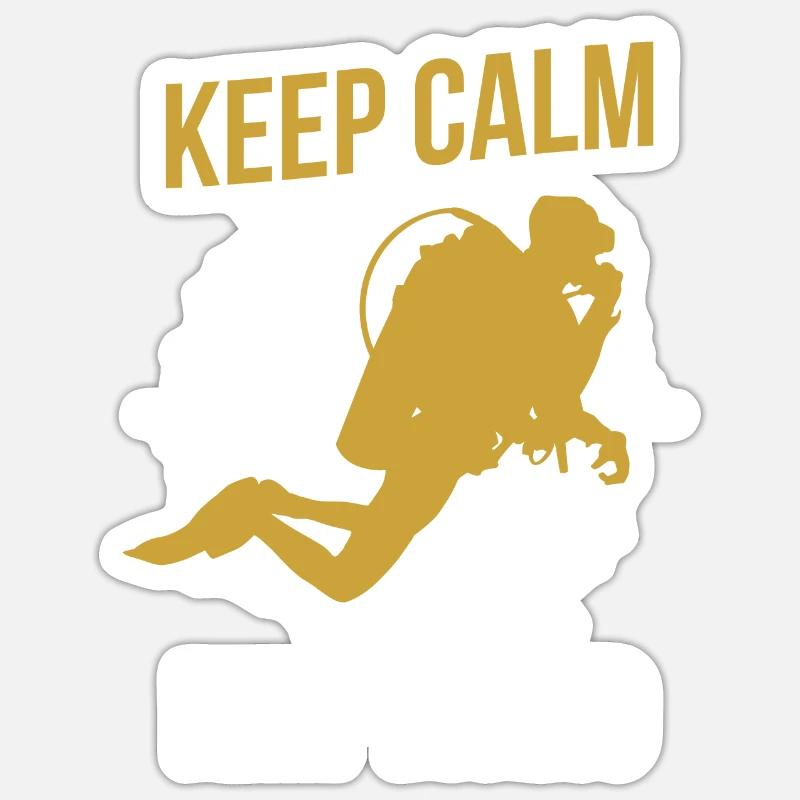Divers scuba divers calm - Sticker size S (10 x 10 cm) - white matte