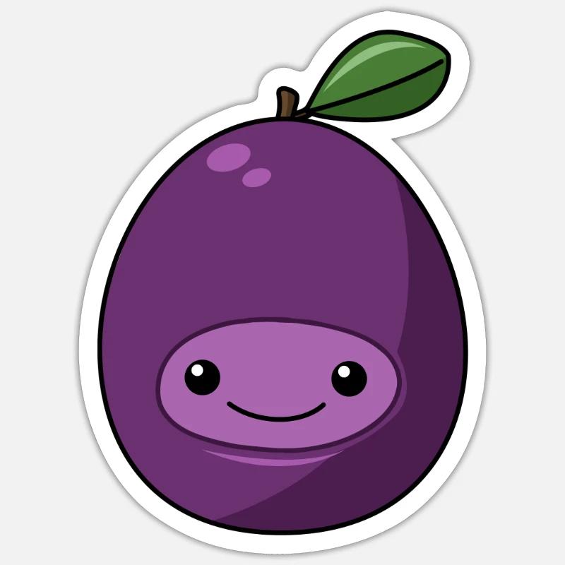 Comic Plum - Sticker size S (10 x 10 cm) - white matte
