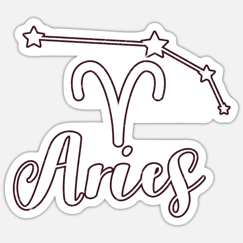 Widder Sternzeichen Sticker Größe S (10 x 10 cm)