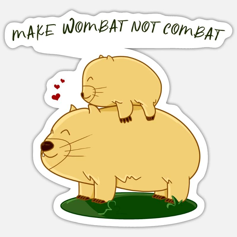 Wombat - Sticker size S (10 x 10 cm) - white matte
