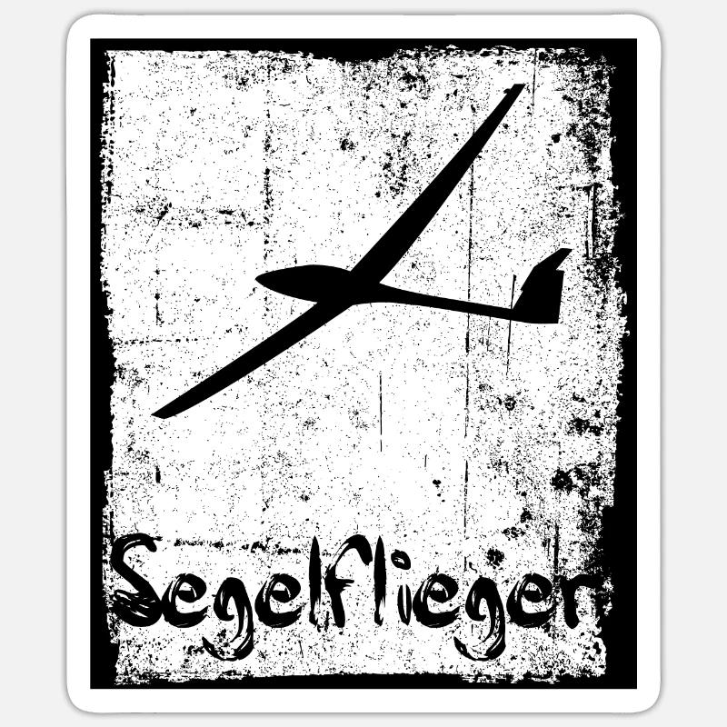 Glider Gliding Pilot - Sticker size S (10 x 10 cm) - white matte
