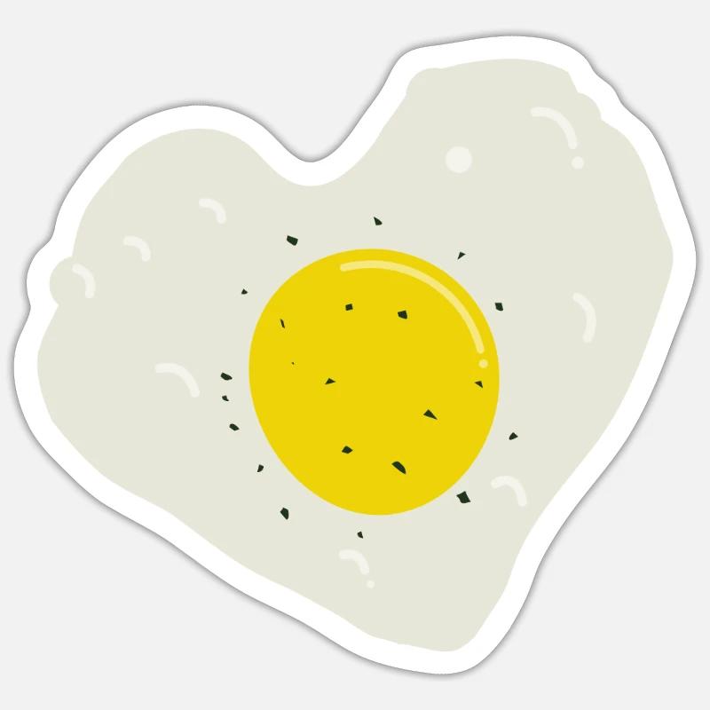 Spiegelei Herz Sticker Größe S (10 x 10 cm)