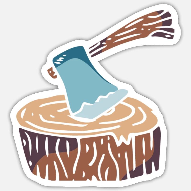 bûcheron Sticker taille S (10 x 10 cm)