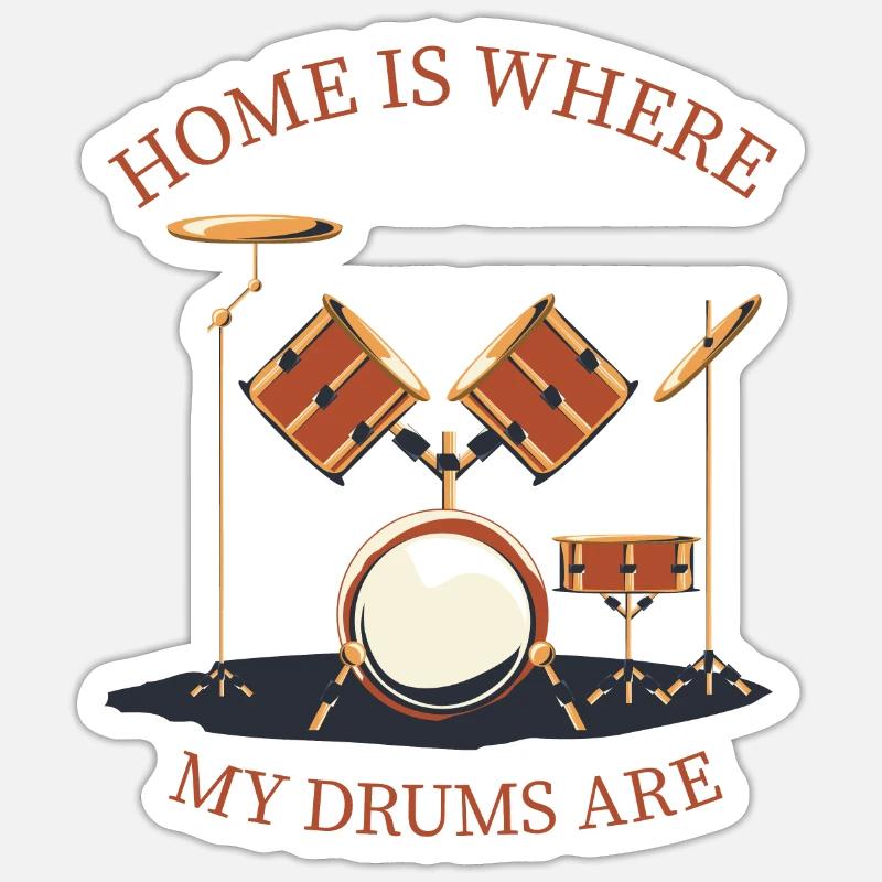 Drummer Drum Drum Drums - Sticker size S (10 x 10 cm) - white matte