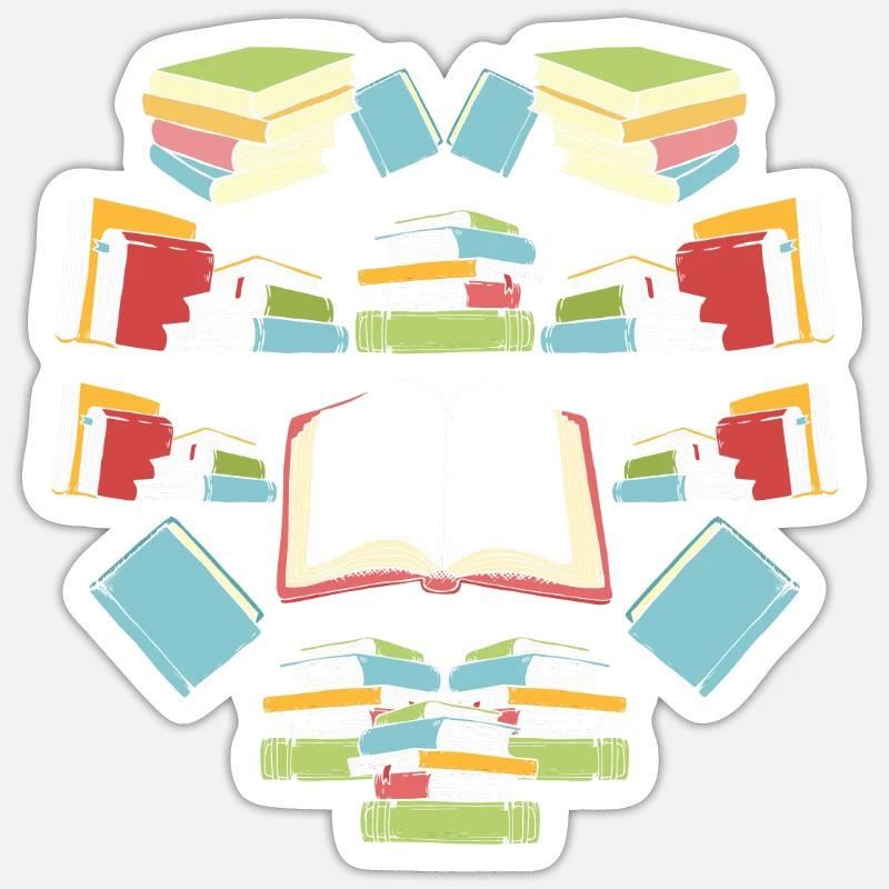 Buch - Sticker Größe S (10 x 10 cm) - Mattweiß