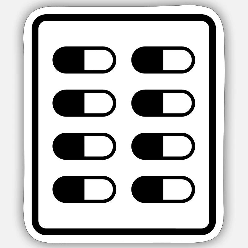 pills - Sticker size S (10 x 10 cm) - white matte