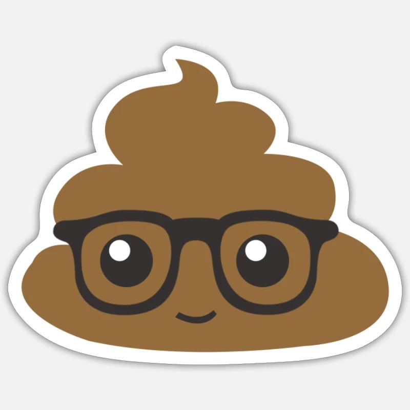 Nerd - Sticker taille S (10 x 10 cm) - blanc mat