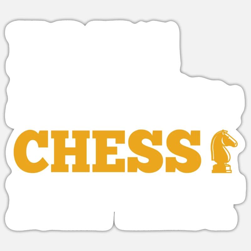 échecs - Sticker taille S (10 x 10 cm) - blanc mat