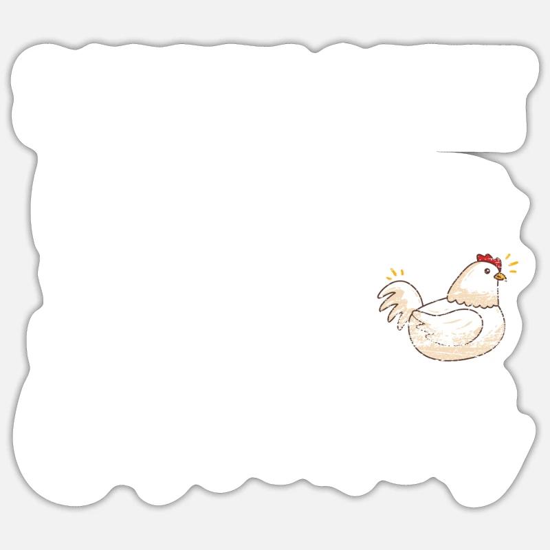 Huhn - Sticker Größe S (10 x 10 cm) - Mattweiß