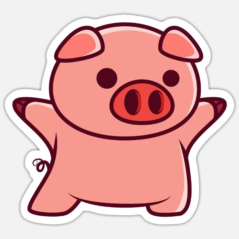 Petit cochon - Sticker taille S (10 x 10 cm) - blanc mat