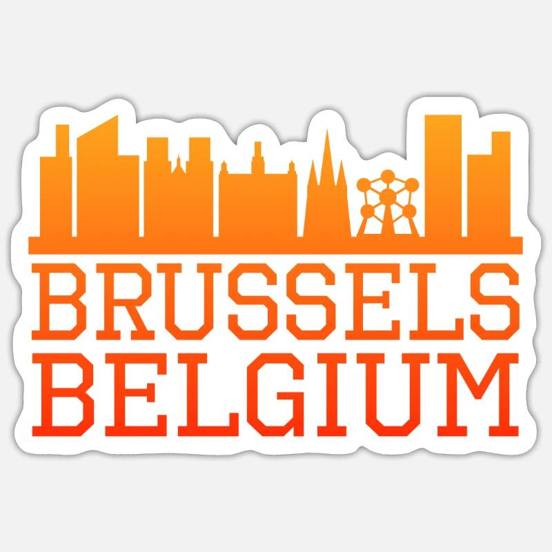 Brussels - Sticker size S (10 x 10 cm) - white matte