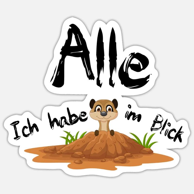 Erdmännchen Sticker Größe S (10 x 10 cm)