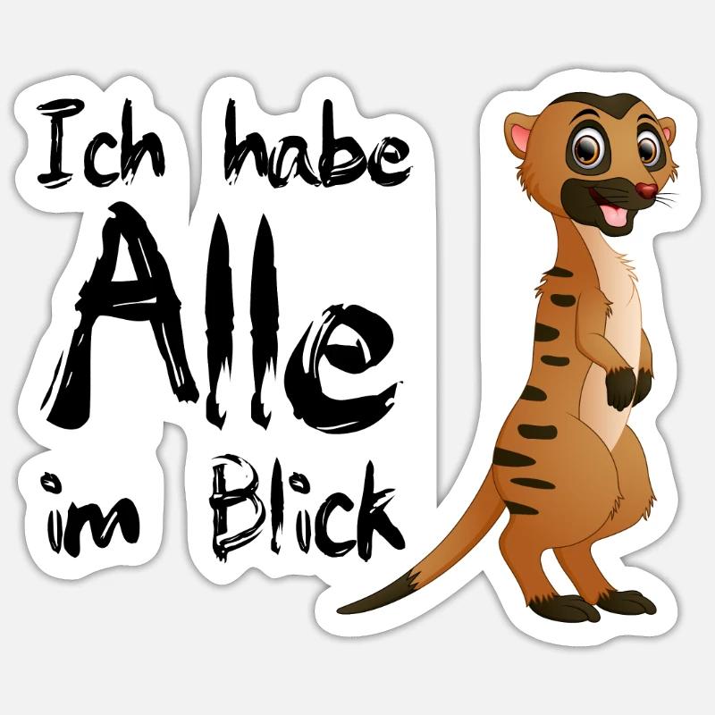 Erdmännchen - Sticker Größe S (10 x 10 cm) - Mattweiß