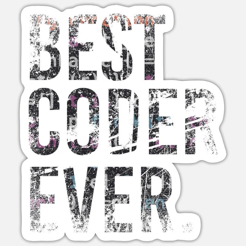 Best coder ever coding Sticker size S (10 x 10 cm)