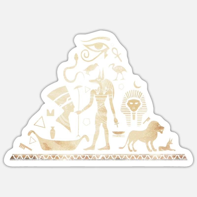 Pyramide de Pharaon Égyptien - Sticker taille S (10 x 10 cm) - blanc mat