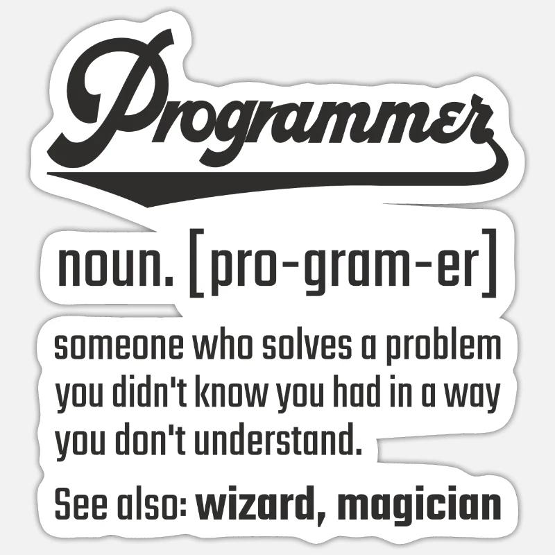 Programmer Programmierer noun Nomen Definition - Sticker Größe S (10 x 10 cm) - Mattweiß